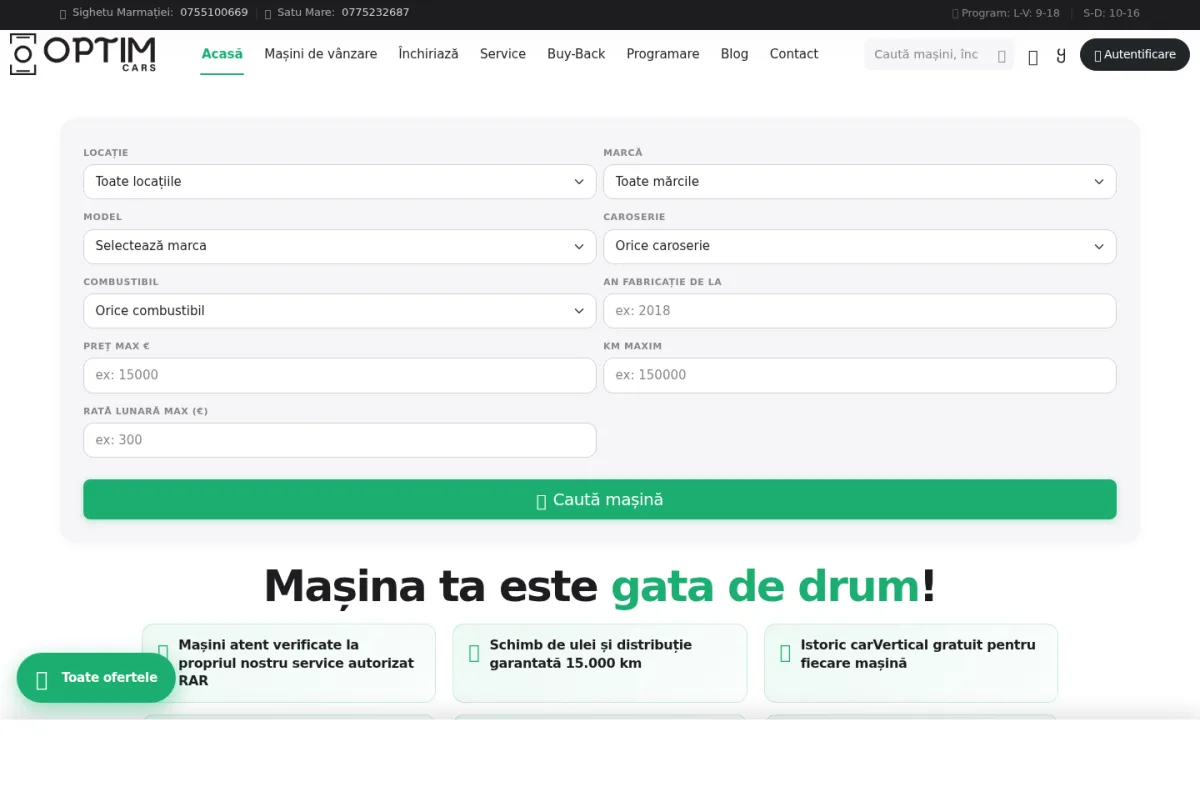 Optim Cars - Desktop