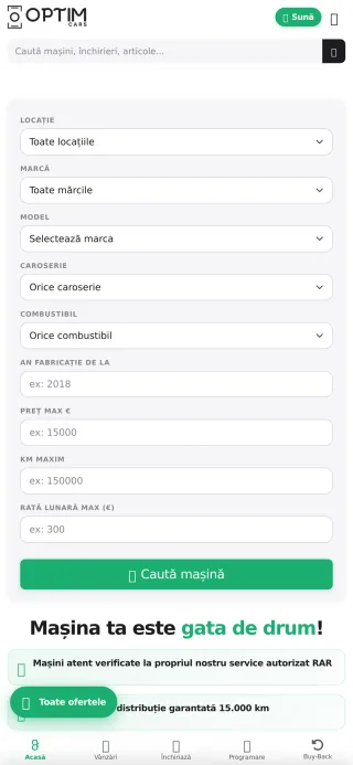 Optim Cars - Mobile